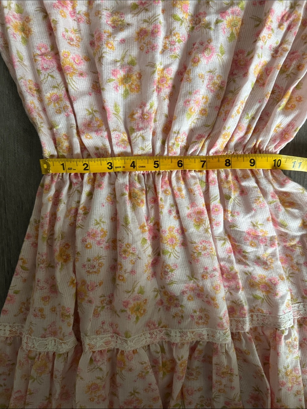 Vintage 70s Pink Floral Peasant Midi Dress - Picture 8 of 11